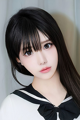 苗条小姐姐沐言白色学妹服饰写真图