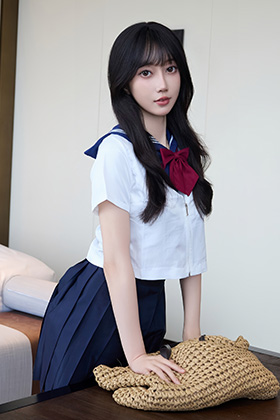 苗条模特玥儿玥黑丝JK制服写真图