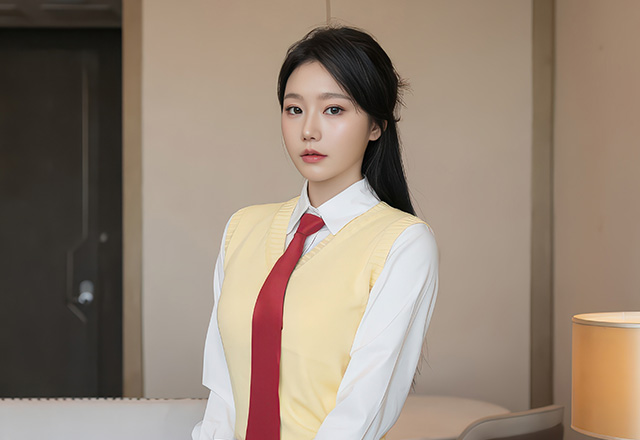 美女安然白色连衣短裙美图相当养眼