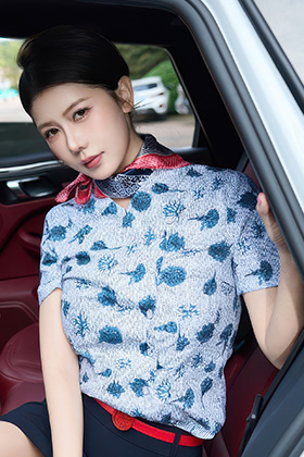 美腿模特尹甜甜性感空姐制服写真美图