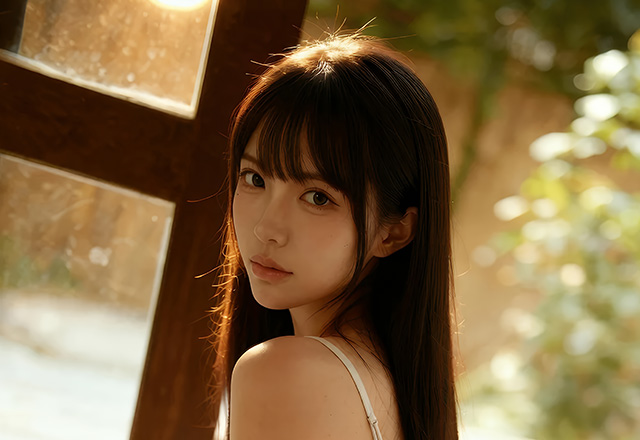 美女芭喜身着简约背心姿态慵懒而自然