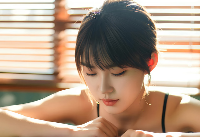 俏皮妹子奶盖布丁花边女仆装写真图