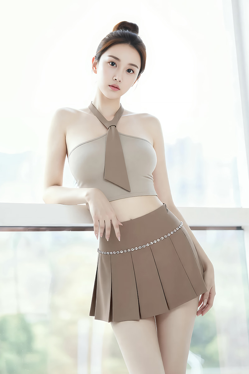 美女一拧夏日风情短裙勾勒出迷人轮廓