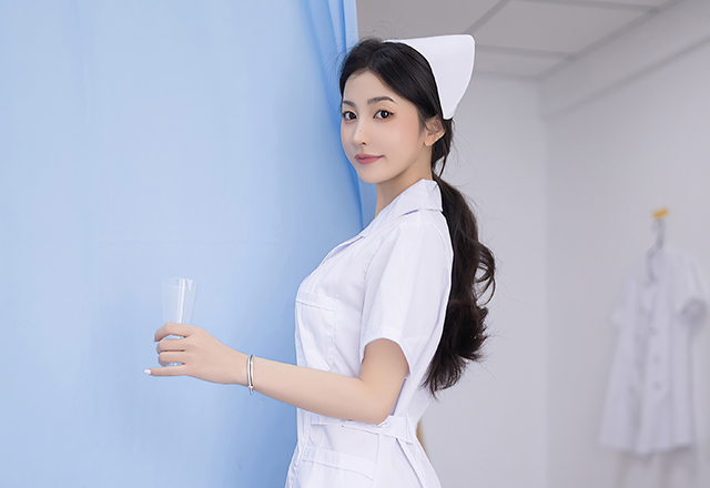 模特鱼尾白色护士制服美图身姿完美