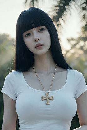 模特九歌短袖短裤展现完美身材比例