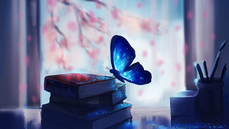 非常漂亮的蓝蝴蝶