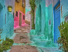 摩洛哥得土安市的彩色小巷