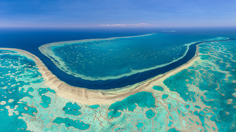 澳大利亚大堡礁的航拍图