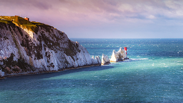 英格兰怀特岛上的灯塔