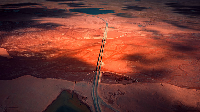 沙漠中的高速公路