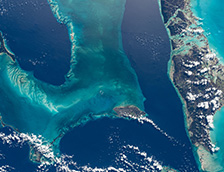 从国际空间站拍摄的巴哈马群岛
