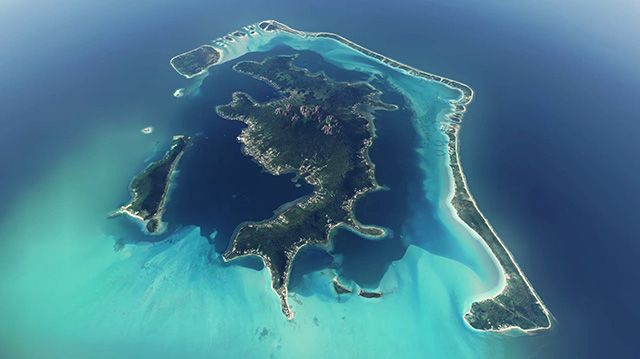 波拉波拉岛的鸟瞰图