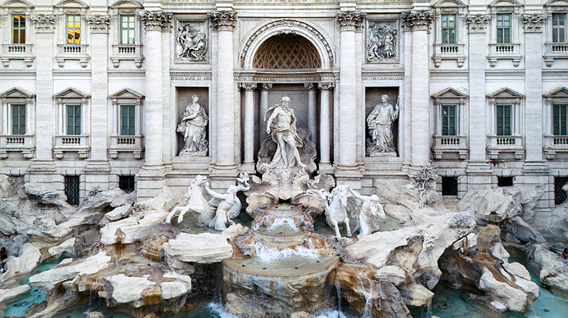 意大利罗马的特雷维喷泉