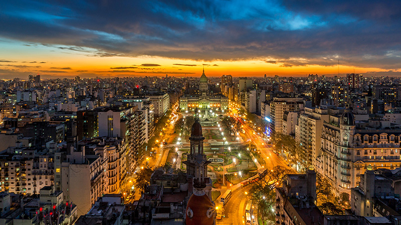 阿根廷布宜诺斯艾利斯市中心全景