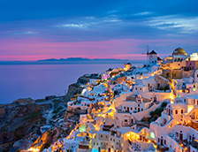 圣托里尼岛伊亚镇蓝与白的梦境