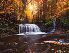 密歇根州上半岛罗克河瀑布