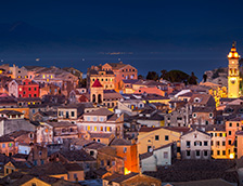 希腊科孚岛的夜晚